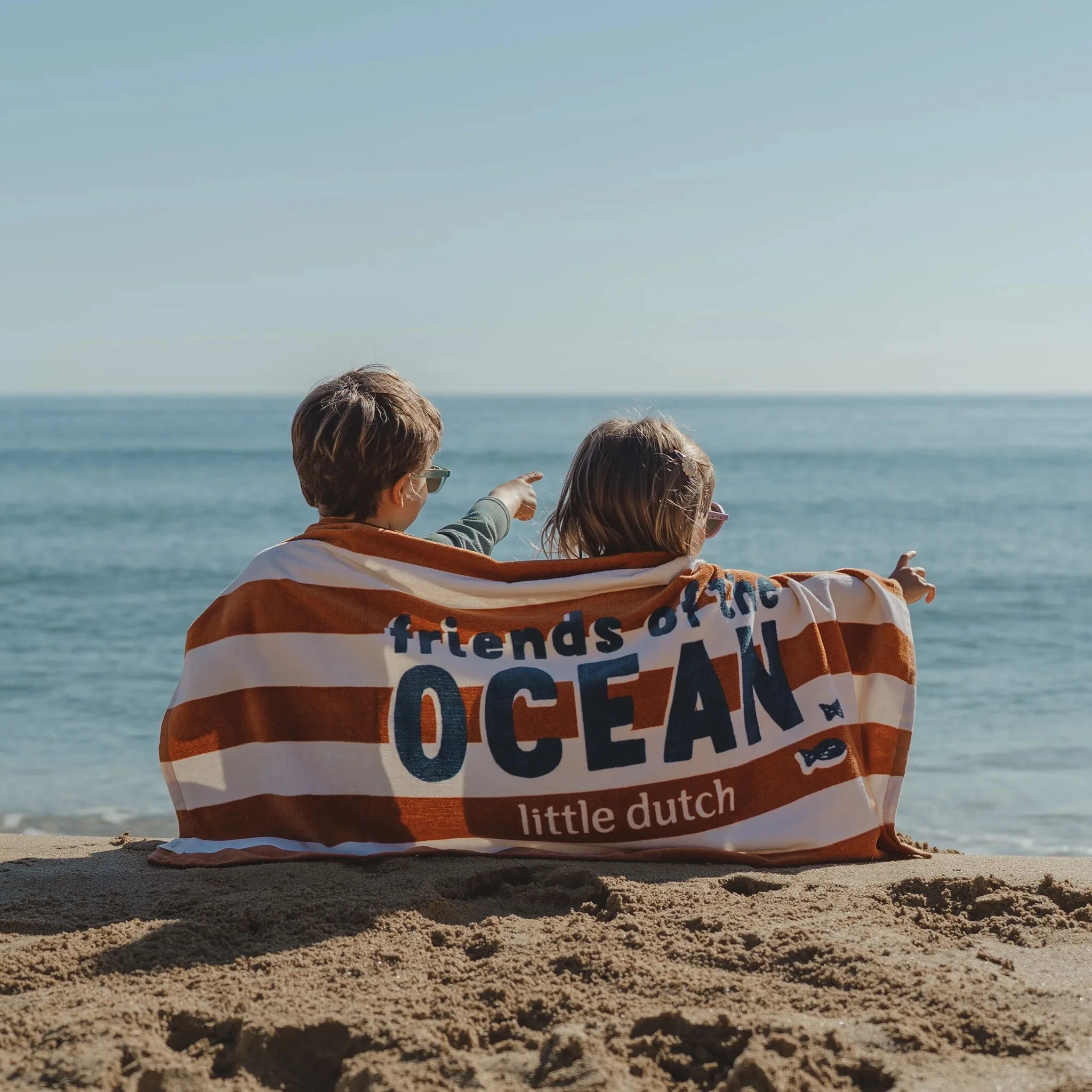 Strandhanddoek - Bruin - Ocean Brown Stripes - Image 4